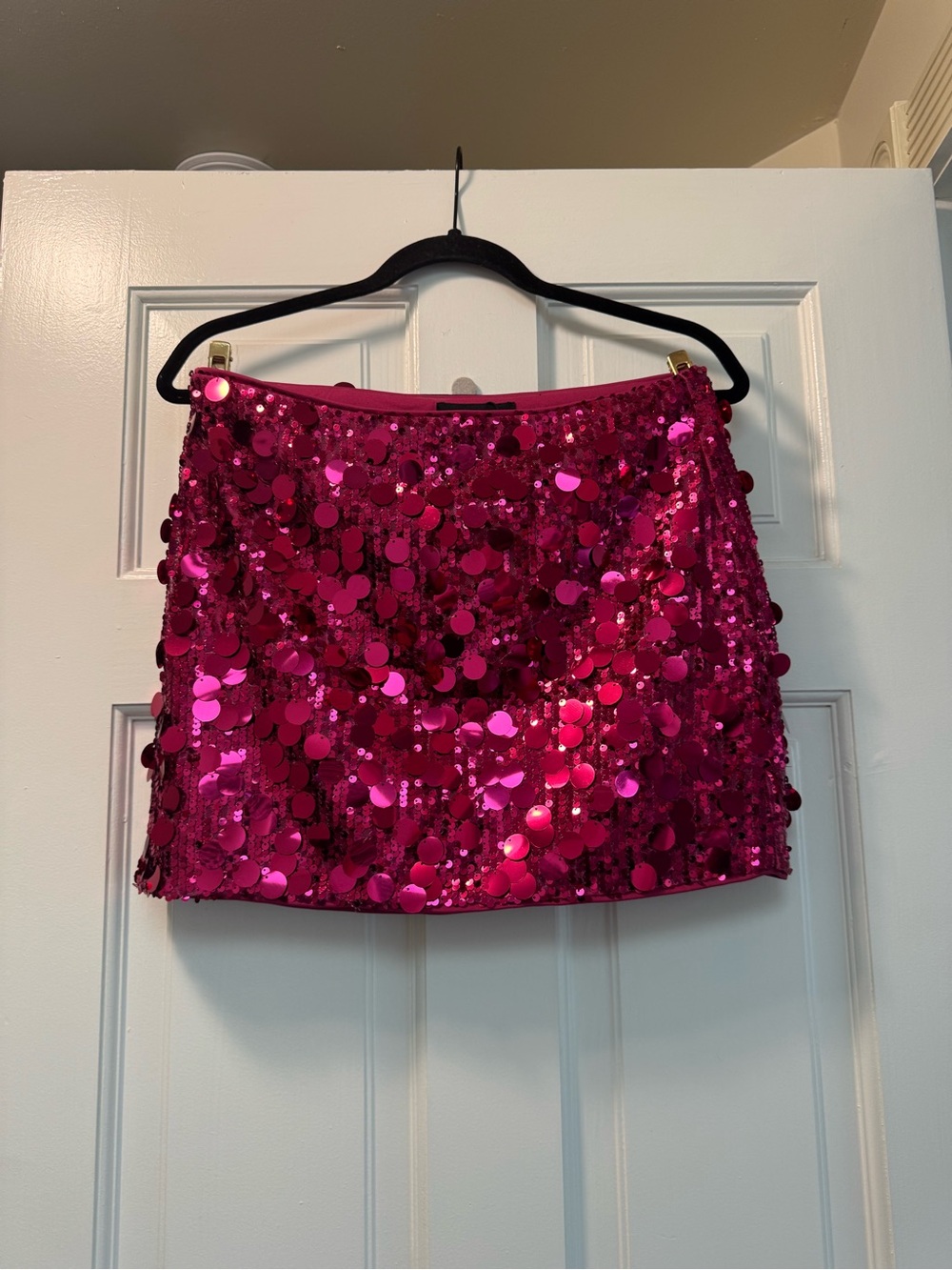 Cider Hot Pink Sequin Mini Skirt